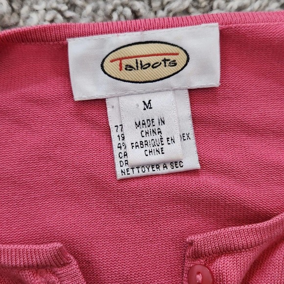 Talbots Women's Silk Blend Cardigan Sweater Long Sleeve Button-Up Casual Size M - Picture 5 of 10